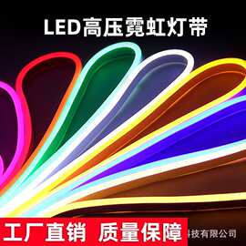 led硅胶柔性霓虹灯带220v高压有/无导线单色高亮户外防水装饰灯条