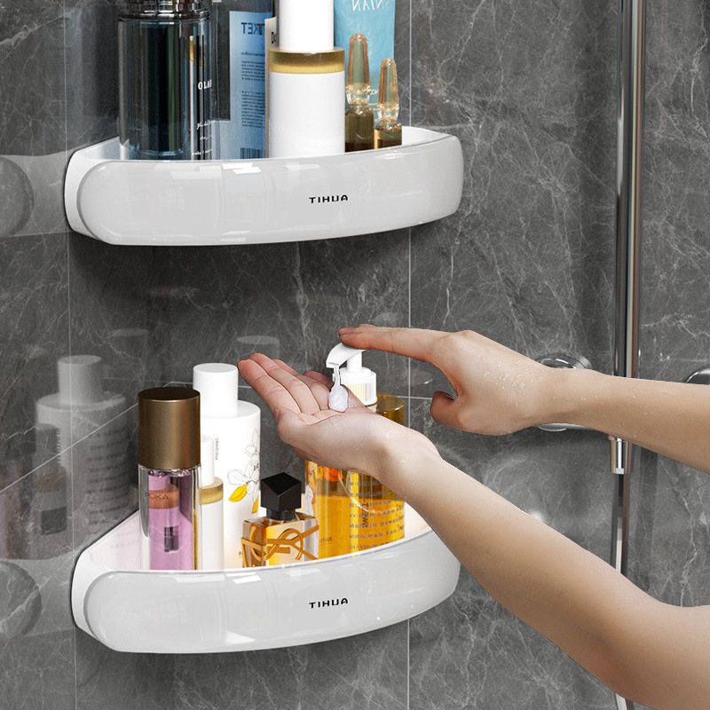 Bathroom Storage Rack wall-mounted bathroom toilet storage punch-free washstand triangle bathroom wall artifact