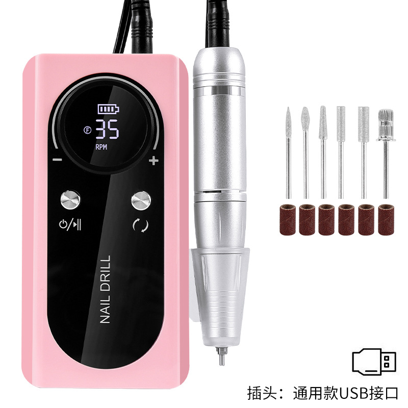 Removedor de esmalte de uñas transfronterizo V5, pulidora recargable portátil, herramienta de manicura profesional, máquina pulidora de uñas.