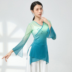Classical dance dress female ethereal practice suit gradual change art examination performance suit national Chinese dance body rhythm dance gauze 