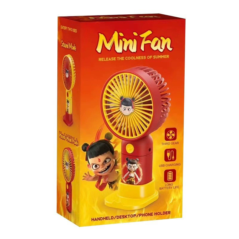 Small cartoon handheld table air fan, new collection