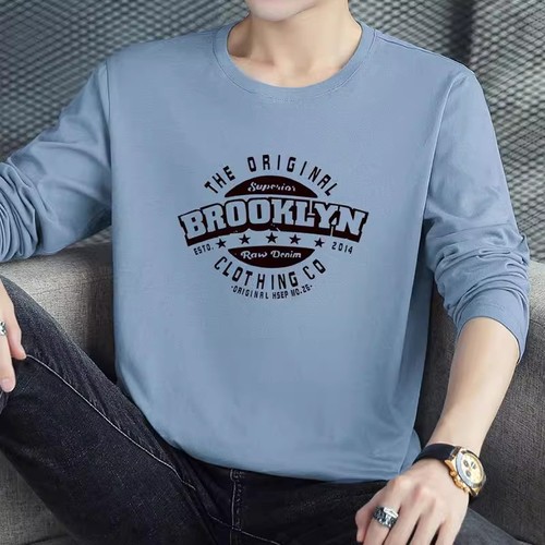 Autumn Long-Sleeve T-Shirt for Men - Trendy, Cool, and Versatile Casual T-Shirt for Youth Students with Print - Base Layer T-Shirt