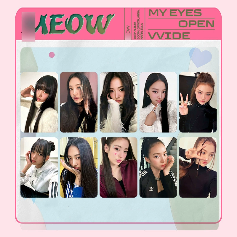 Набор фотокарточек MEOVV MY EYES OPEN VVIDE, 54×85 мм, двусторонние, 5 шт.