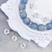 合金藏银隔珠波浪花隔片复古仿银批发项链手串服饰diy饰品配件