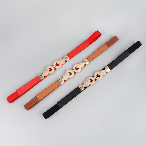 Summer new thin belt twist knot buckle high elastic quality women's belt decoration small suit dress