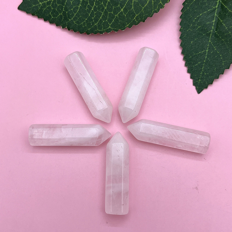 Cristal natural ágata no agujero bala 7 traje yoga energía piedra sola punta hexagonal columna colgante adornos
