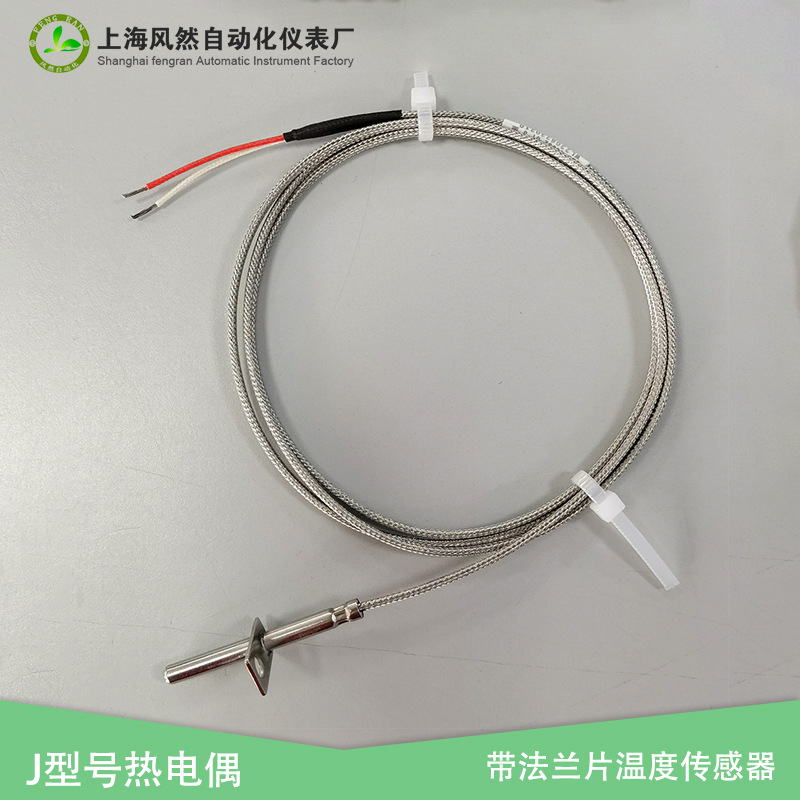 法兰固定式热电阻二线制温度传感器K型铠装热电偶PT100热电阻厂家
