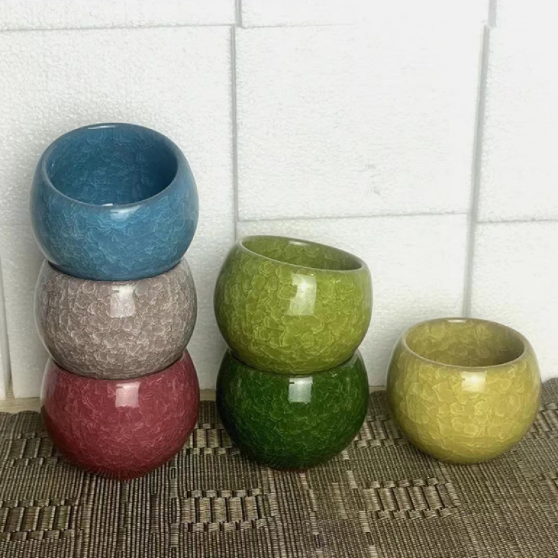 Taza de maestro de hielo único esmalte de hielo negro de grado maestro de hielo hidratado taza de meditación taza de huevo de dragón de cerámica resistente al quemado