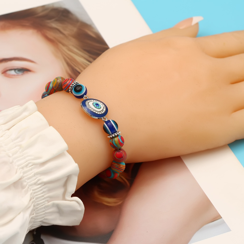 Fashion Palm Eye Agate Beaded Bracelets 1 Piece