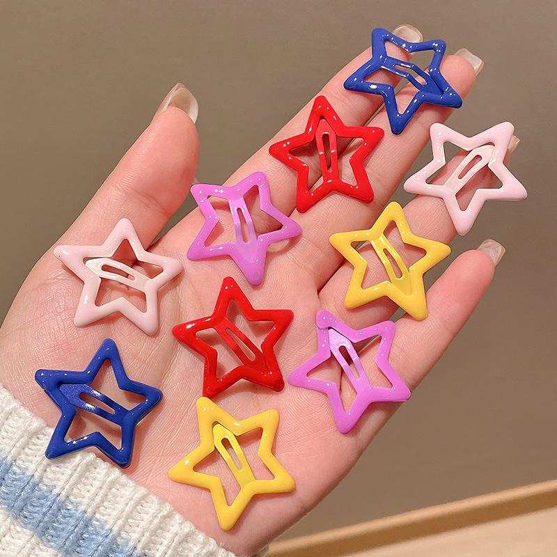 夏カラフルな星額サイドヘアクリップかわいいベビー bb クリップヘアクリップ前髪クリップ少女ヘアアクセサリークリップ|undefined