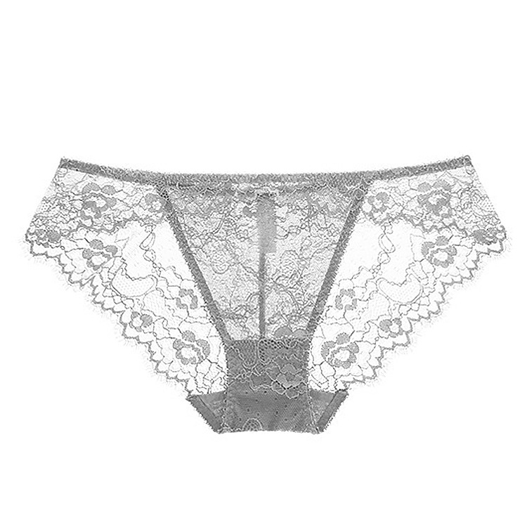 Ropa interior de mujer de comercio exterior sexy encaje transparente tentación calzoncillos transfronterizos de cintura baja ultrafina con cadera pantalones huecos