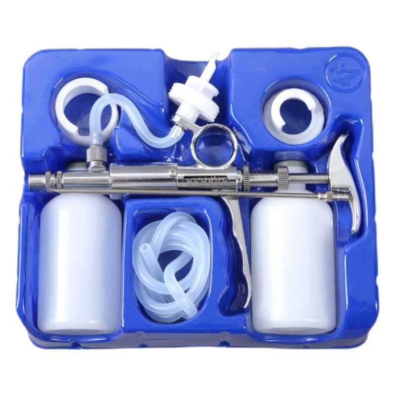 JIASHAN 5ml vacuna continua Dispositivo de inyección ajustable veterinario metal acero inoxidable aguja Dispositivo de inyección para pollo y cerdo