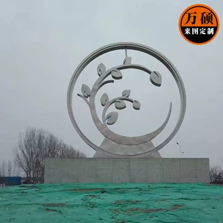 厂家定制不锈钢抽象花朵树木雕塑户外广场园林金属景观装饰摆件