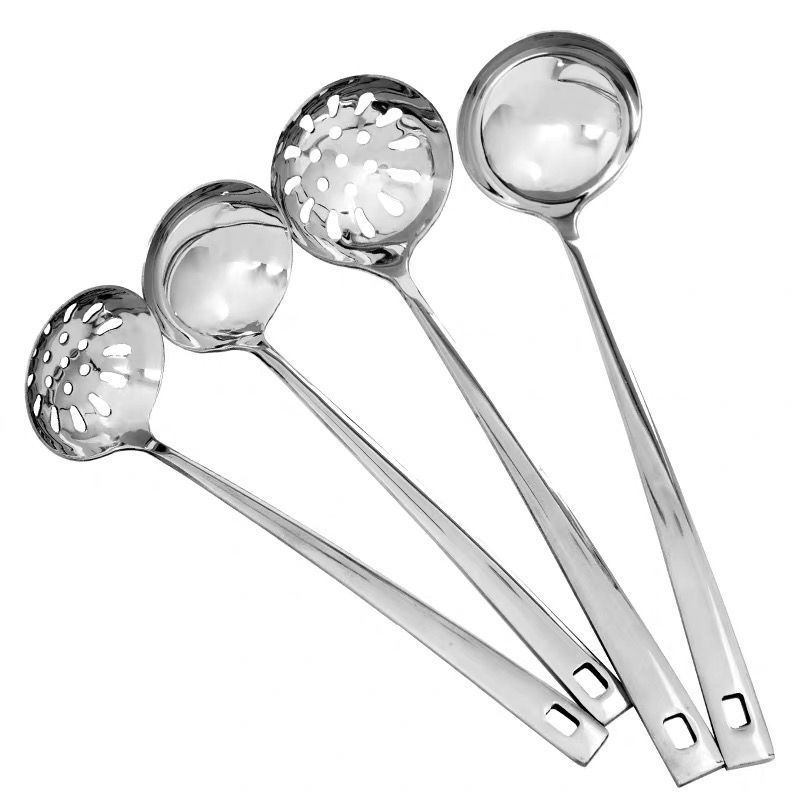 Cuchara para olla caliente de acero inoxidable con mango largo, cuchara pequeña para sopa, cuchara espumadera, cuchara para remover, cucharón para sopa, cuchara para restaurante de ollas calientes.