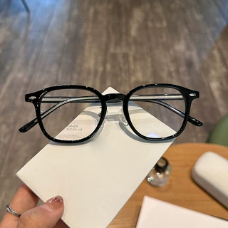 军达新款大框眼镜插针镜腿板材防蓝光近视镜框可配度数眼镜D6847