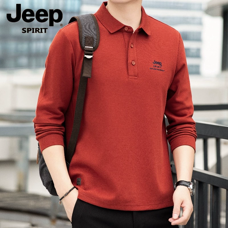 JP новый весенний и осенний мужской рубашка с длинными рукавами поло с отворотом рыхлый дышащий плюс размер мужская повседневная футболка PS5537