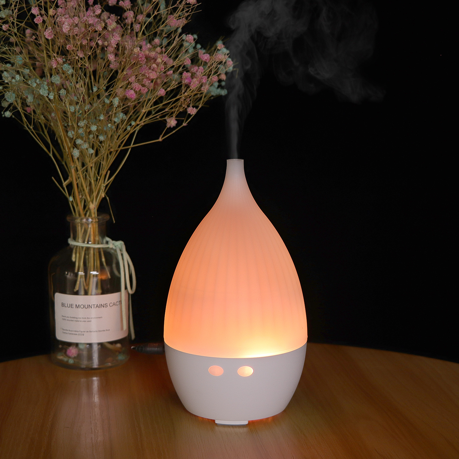 Humidificador de aromaterapia de 5v de grano de madera transfronterizo, máquina de aromaterapia de aceite esencial, luz ambiental colorida, humidificador de escritorio de oficina doméstica