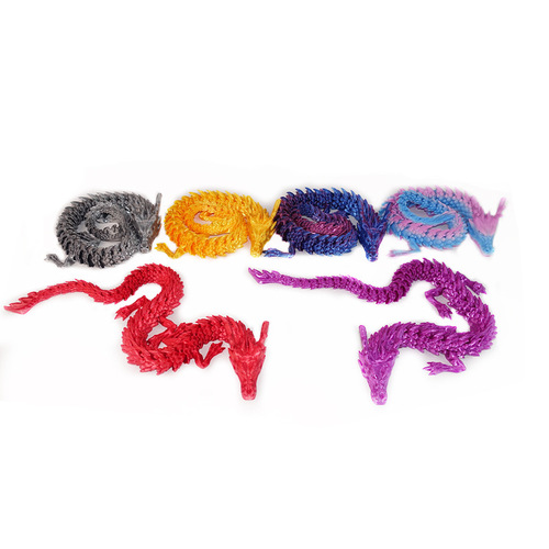 3D Printed Dragon with Articulated Joints, Chinese Dragon Creative Craft, Desk Model, Action Figure, Children's Toy
