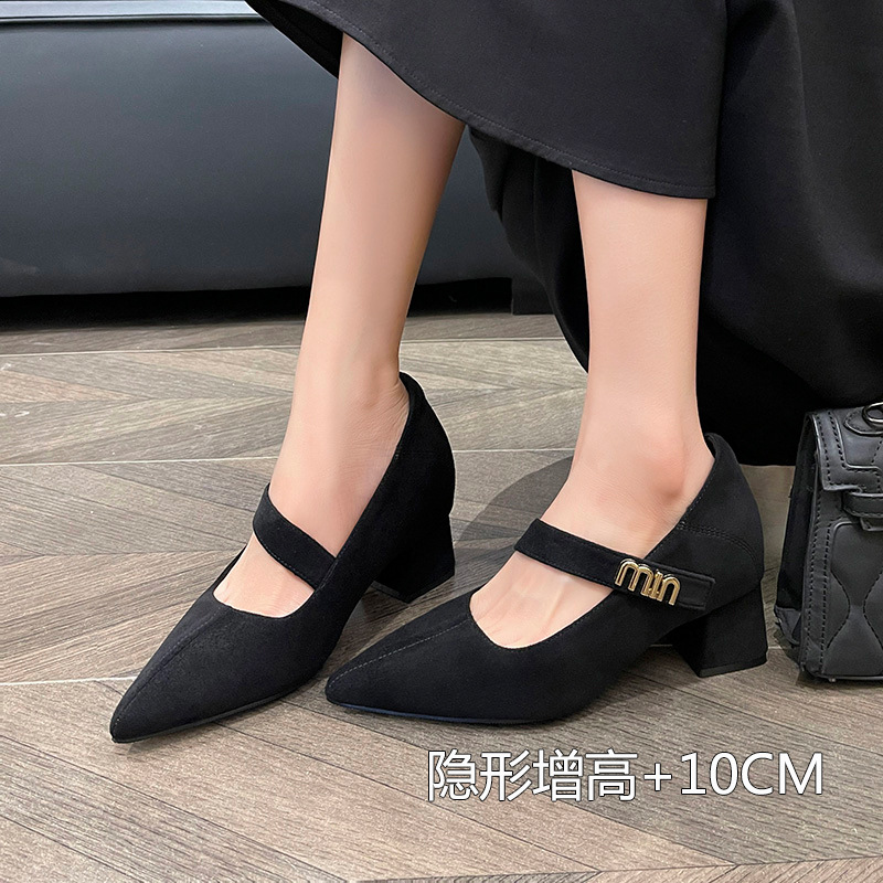 2026 nuevos zapatos de mujer de tacones ultra altos de punta francesa Marie-Zhen zapatos de mujer de tacones gruesos pequeños tamaño pequeño 33 image 1
