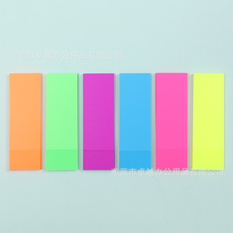 Bloc de notas colorido fluorescente para mascotas, fuerte viscosidad, impermeable, transparente, nota adhesiva, ladrillo adhesivo de índice de alto valor para estudiantes
