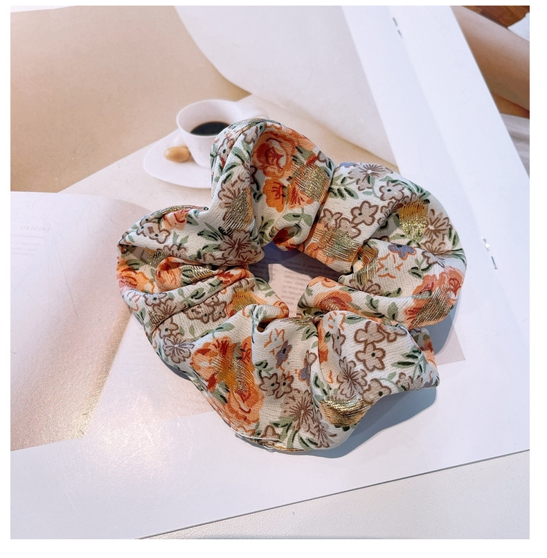 Korean Floral Hair Scrunchies display picture 1