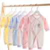 Four seasons currency baby Climbing clothes Newborn Surplice Frenum Monk clothes Long sleeve Romper baby supple one-piece garment