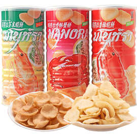 泰国进口零食MANORA玛努拉虾片100g香酥虾饼木薯片休闲膨化零食品
