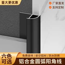 瓷砖阳角线圆弧阳角条学校医院墙裙垭口铝合金收边条金属装饰线条