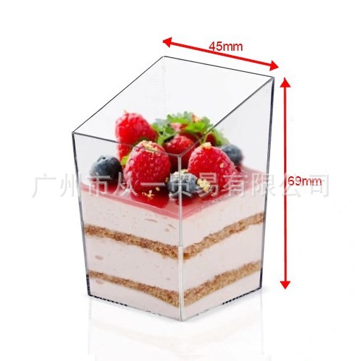 Vaso Desechable con Tapa para Pudín y Postres de Plástico PS Transparente