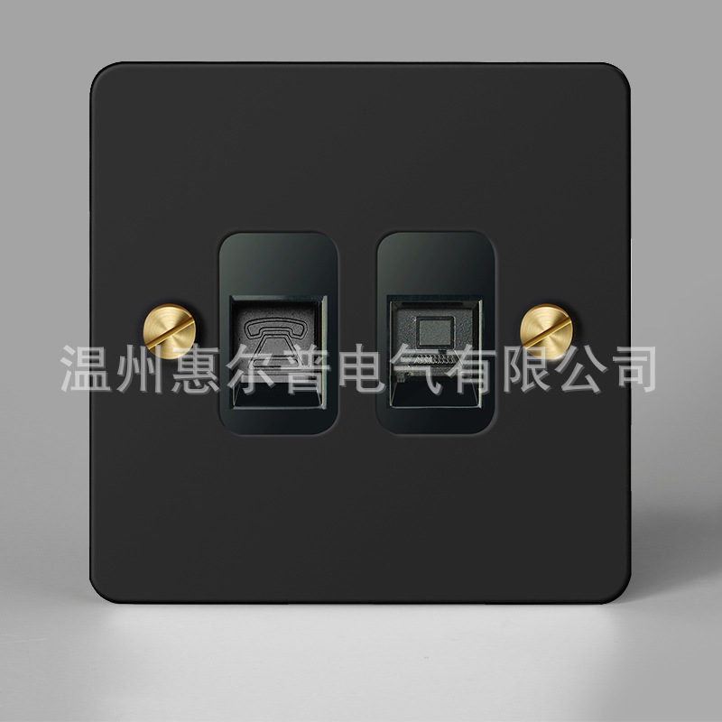 Mounted black retro switch key, light panel stainless steel