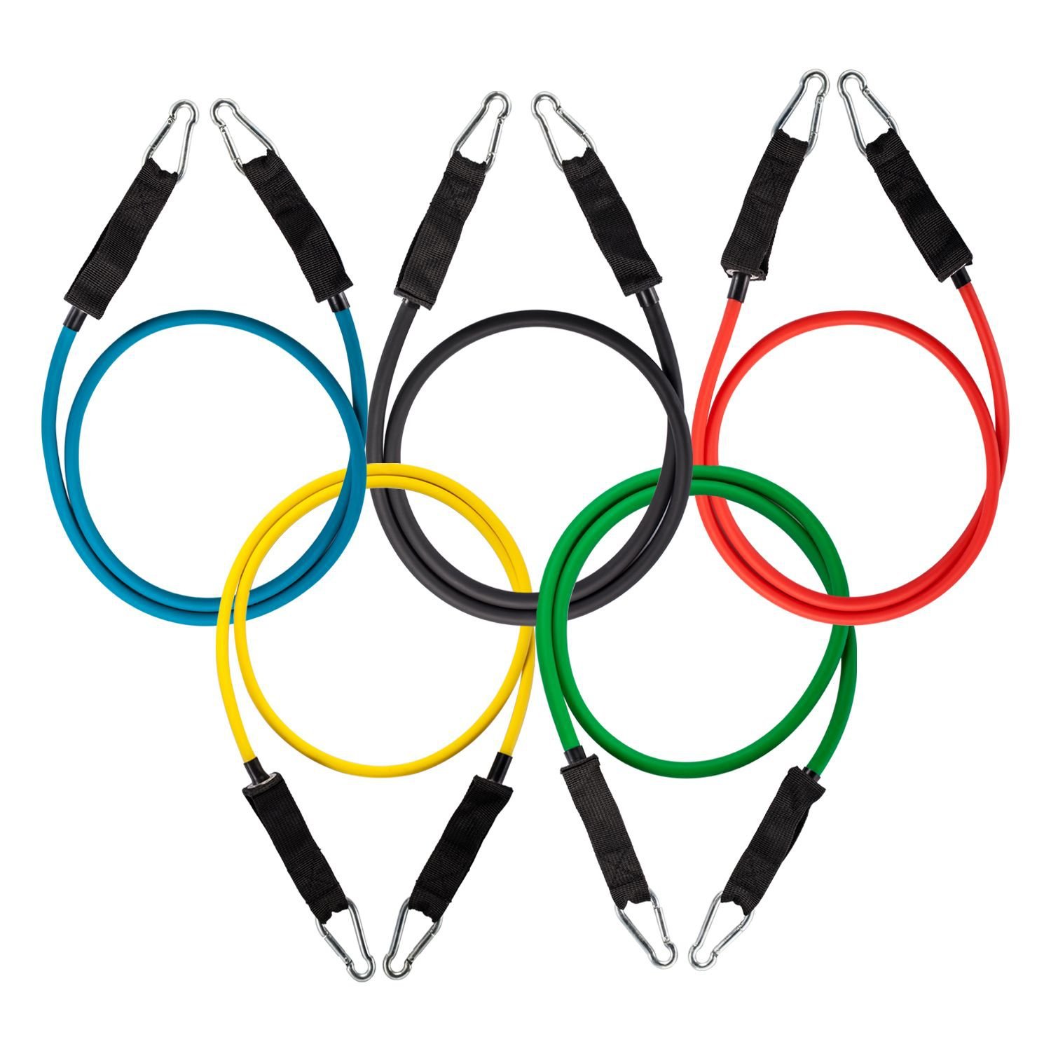 Cinturón elástico ajustable multifuncional para ejercicios musculares largos de dorsal cuerda elástica de entrenamiento de resistencia 11 piezas conjunto