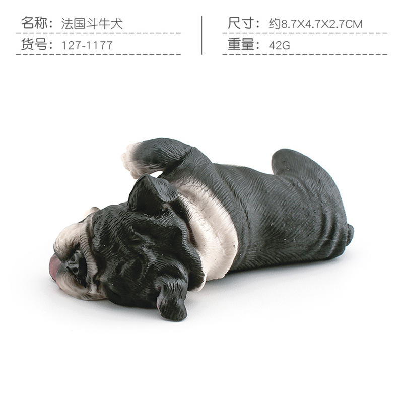 Simulación transfronteriza para dormir postura Shiba Inu modelo de Bulldog Francés educativo para niños mascota perro decoración de escritorio adornos estáticos
