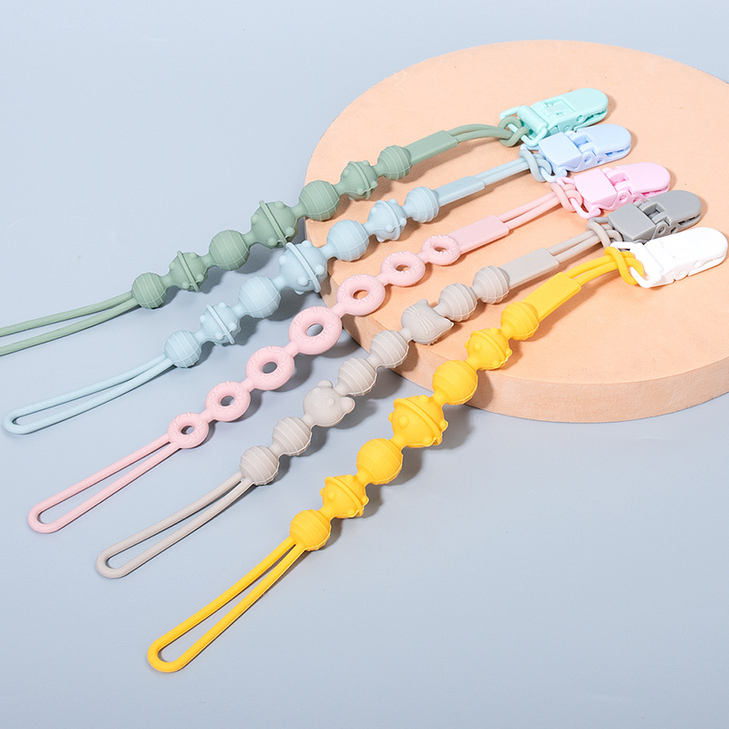 2026 Amazon's New Silicone Pacifier Chain Baby Teething Toy Pacifier Anti-Drop Strap Silicone Soothing Chain