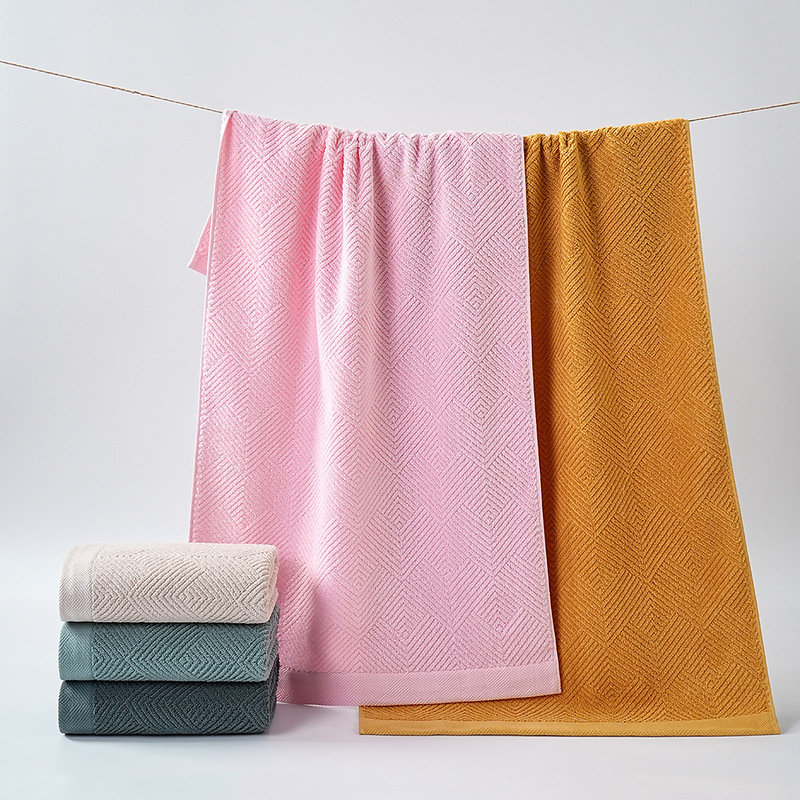 Three Boys 50*100cm Small Bath Towel Pure Cotton Plain Household Kidsren's Soft Absorbent Large Towel Cross-Border Wholesale