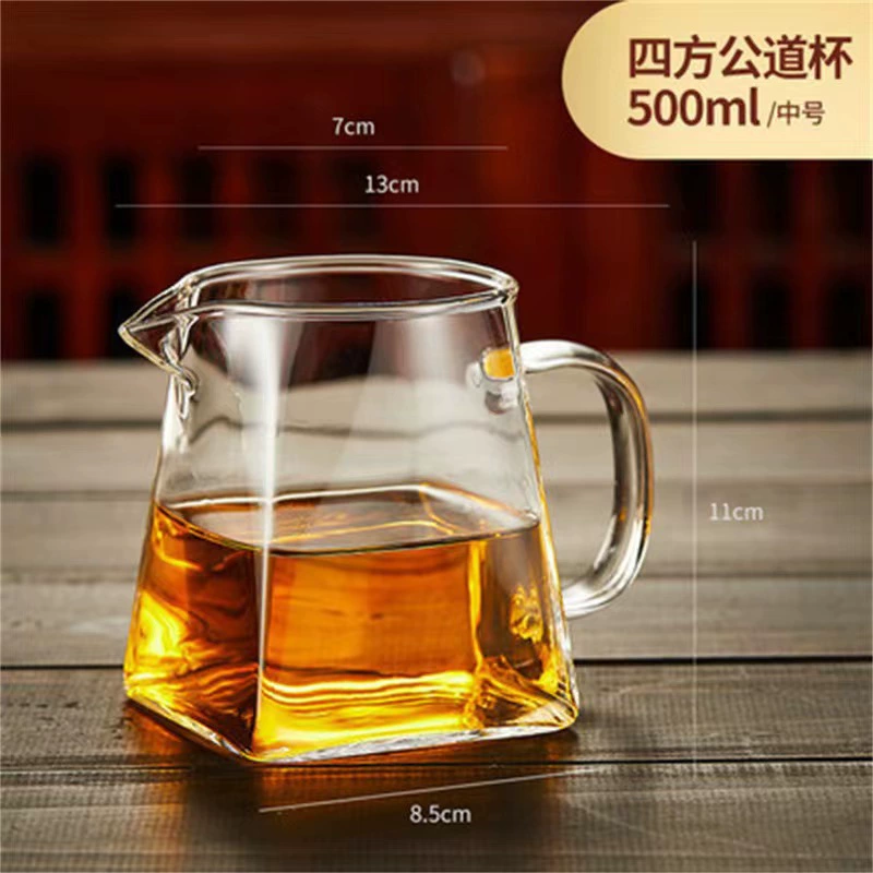 Glass transparent creative square tea set with accessories, tea cup, (Physicals)