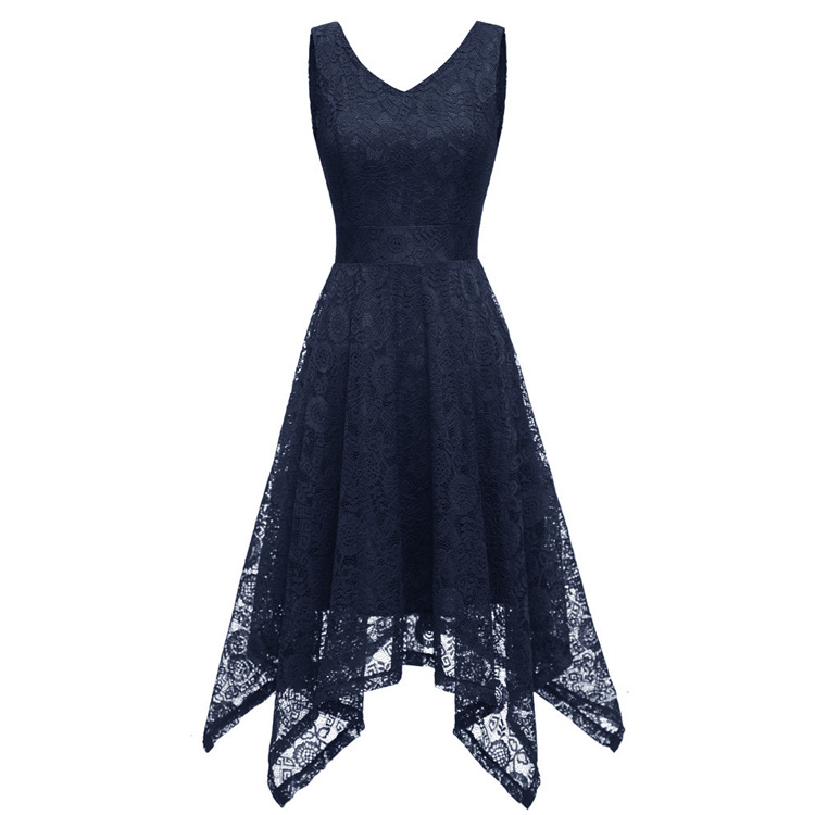 Autumn lace elegant fashionable dress sleevless