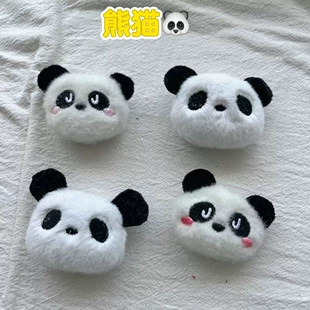 Брошь-панда из ткани для DIY-декора