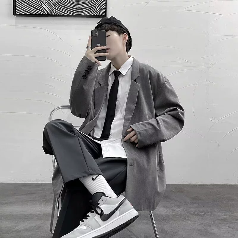 Пиджак для отдыха, мужская осенняя куртка в стиле oversize