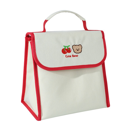Portable lunch box pocket with good appearance and large capacity lunch box bag for students ins style lunch box insulation bag wholesale