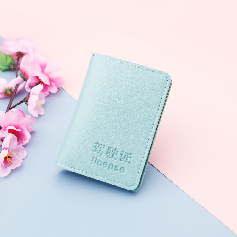 Caja de cuero vertical de la licencia de conducir del vehículo de motor titular de la tarjeta ultrafino de la licencia de conducir de las mujeres carnet de conducir caja de la tarjeta Linda bolsa de la licencia de conducir
