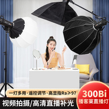 博客莱300双色温直播补光灯服装美食直播打光灯COB常亮美颜补光灯