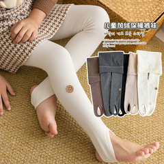 兒童秋冬款薄絨磨毛連褲襪女童外穿加厚打底褲女寶寶踩腳保暖褲襪