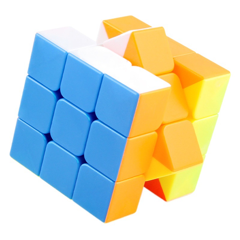 Liso de tercer orden Cubo de Rubik con Spring Educational Science and Education color sólido Cubo de Rubik regular pequeña regla mágica 3,4 cm Rubik's Cube blister Pack