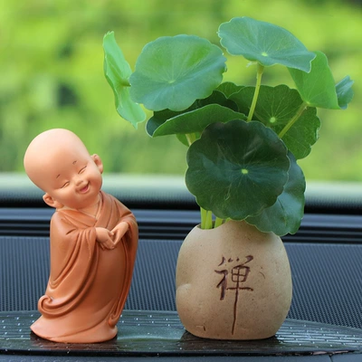 New Safe Little Monk, Car ornaments - leisurely-b-lotus-leaf-leopard-mat