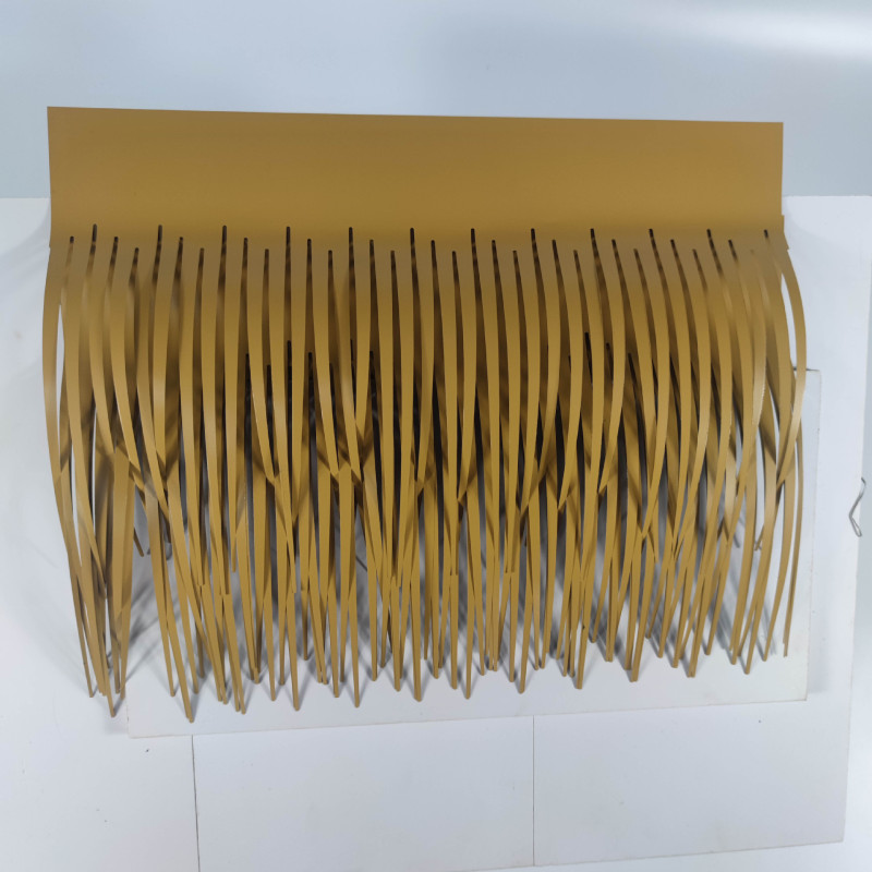 Double bird aluminum alloy thatch simulation thatch tree grain color roof aluminum straw wooden house aluminum wool flame retardant fireproof thatch tile Double bird aluminum alloy thatch simulation thatch tree grain color roof aluminum straw wooden house aluminum wool flame retardant fireproof thatch tile