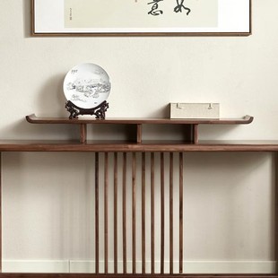 New Chinese-style Solid Wood Entrance Table Black Walnut Living Room Entrance Door Nacades Wall-side Table Log Very Narrow Table