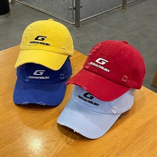 Rhole baseball cap 2025 summer new men's and women's street G letter yellow duck tongue hat face small embroidery tide