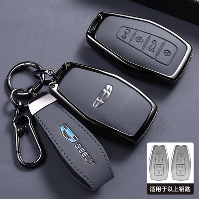 with cover and buckle, Static Rod/Key Bag - model-b-4-key-gray-key-case-original-color-double-buckle