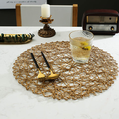 Japanese-style paper grass woven western table mat, table heat insulating mat, round table mat, INS cup mat, pot mat, bowl mat, household use