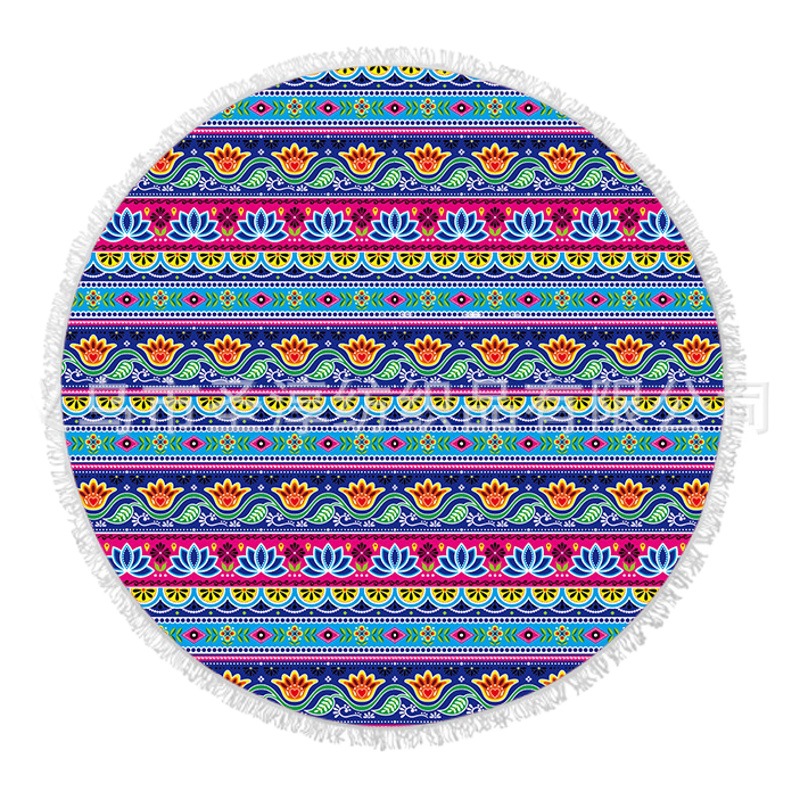 Toalla de playa de fibra redonda Toalla de baño imprimible logotipo patrón playa fitness Toalla de playa deshilachada